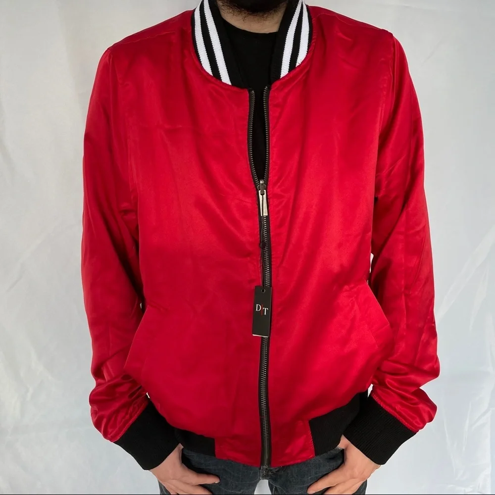 Del Toro, New, Men, Satin Bomber Reversible Jacket